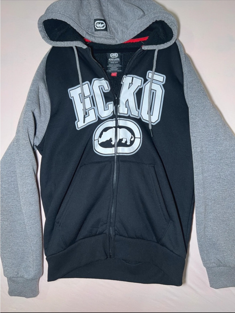 Ecko Black & Gray Zip-Up Hoodie
